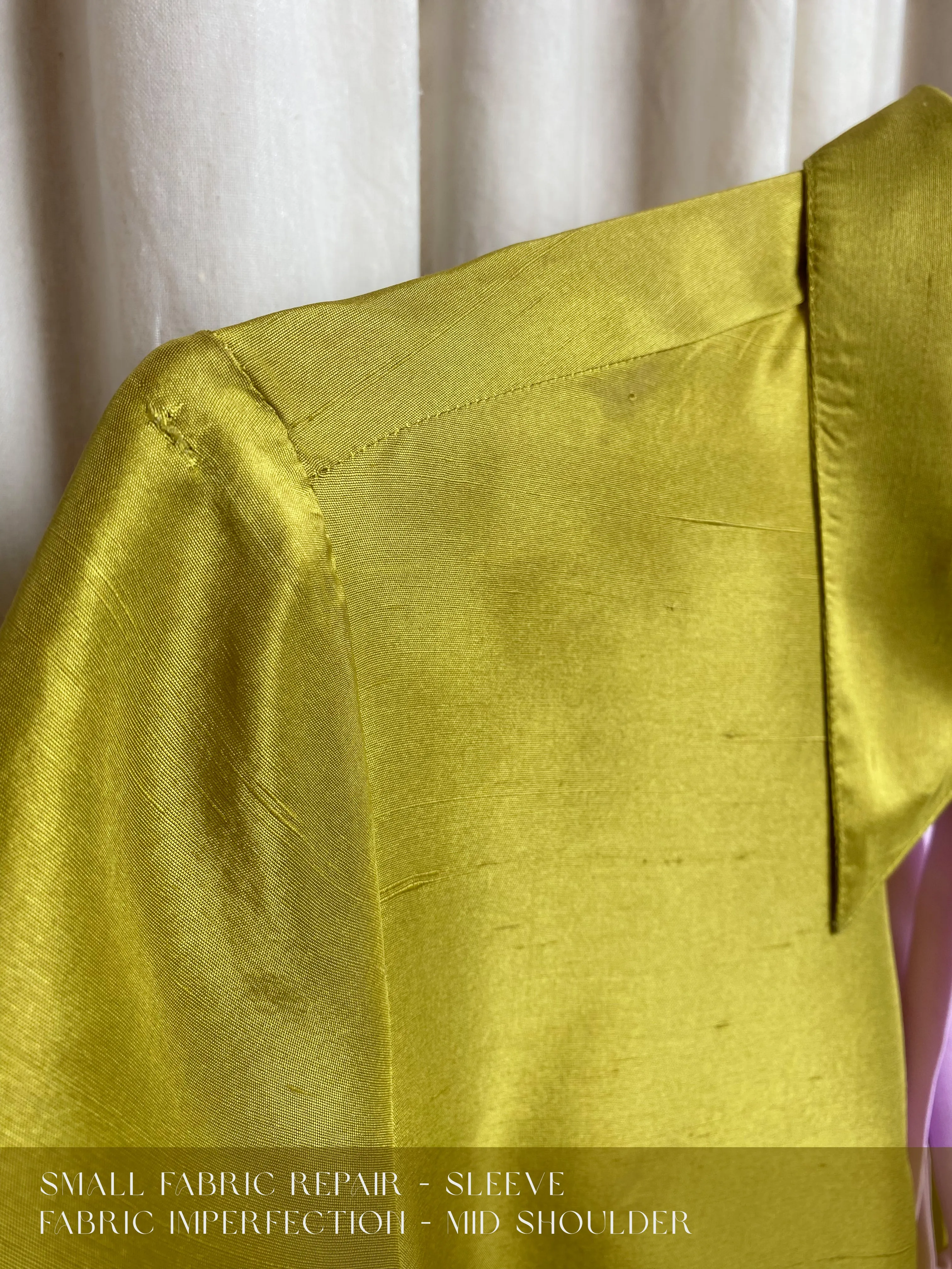 • REIMAGINED • Silk Tie Shirt [ Green/ Yellow, Purple Ties, Short Sleeves, Size 10-12 ]