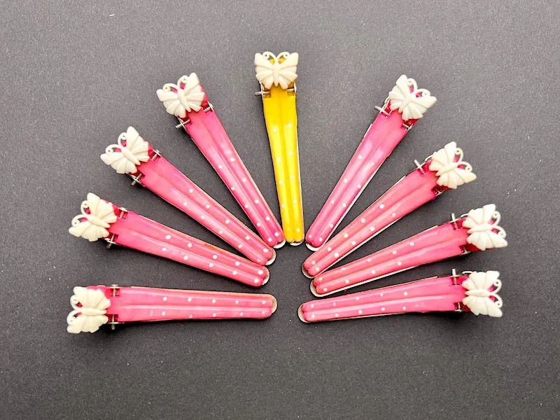 10 Vintage Big Butterfly Hair Clips