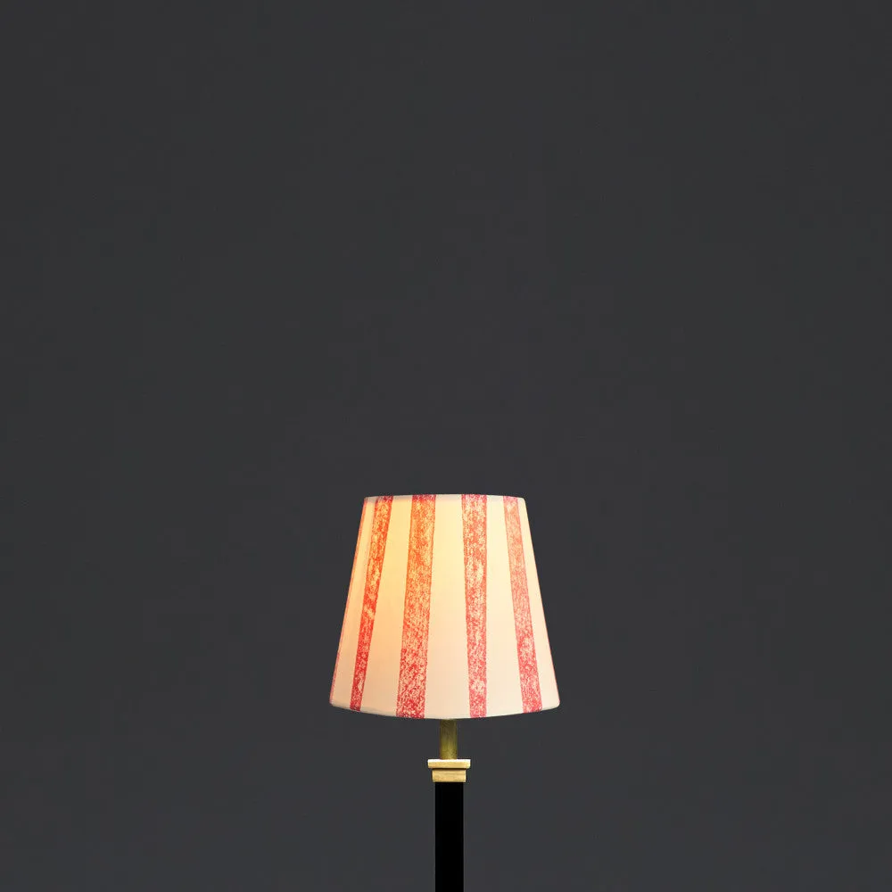 14cm tall tapered shade in scarlet tapers hand painted card