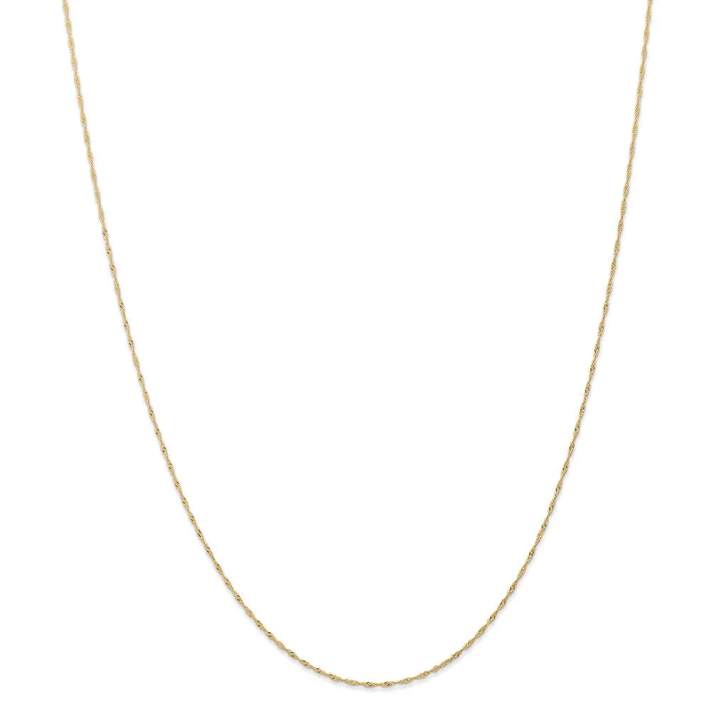 14k 1mm Singapore Chain (CARDED) | 10SY
