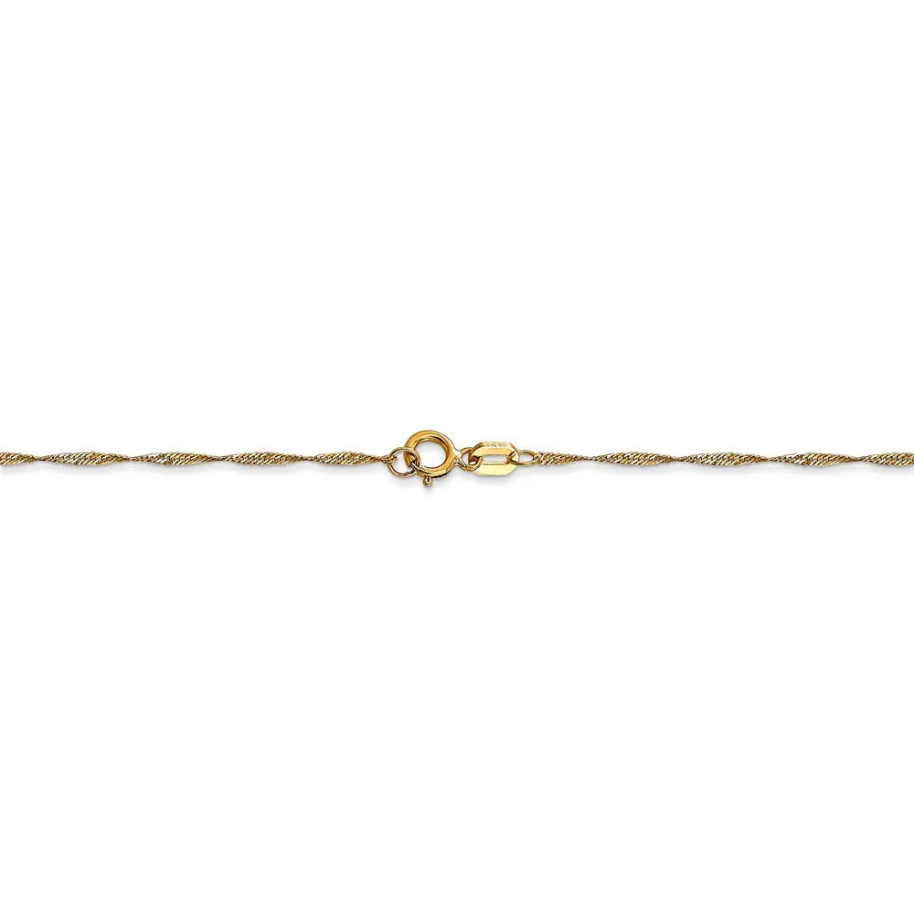 14k 1mm Singapore Chain (CARDED) | 10SY