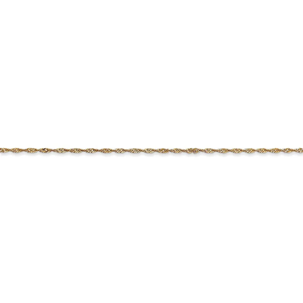 14k 1mm Singapore Chain (CARDED) | 10SY