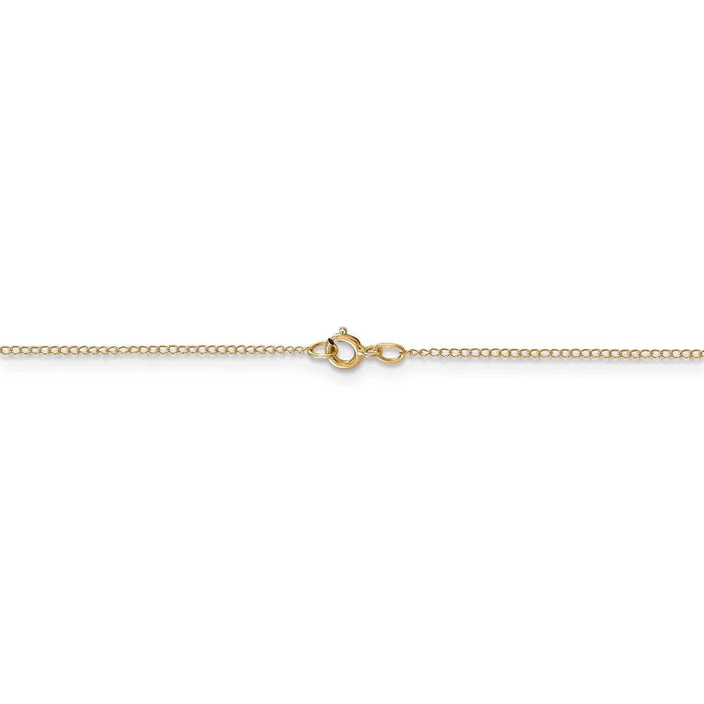 14k .5 mm Carded Curb Chain | 8CY