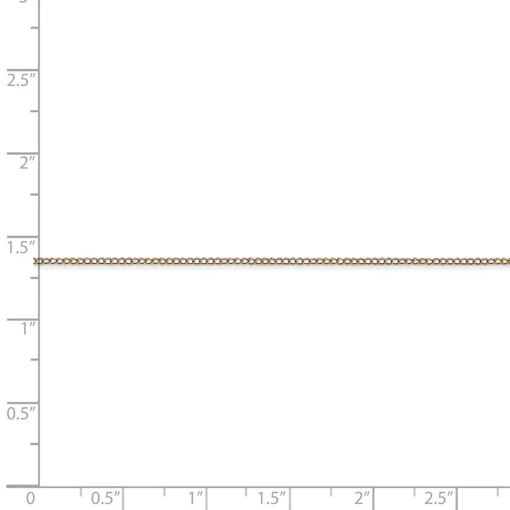 14k .5 mm Carded Curb Chain | 8CY