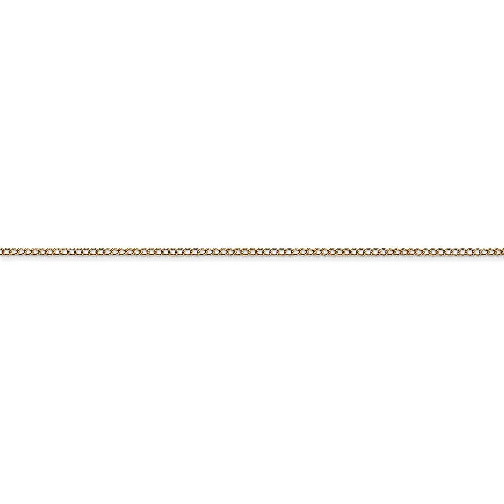 14k .5 mm Carded Curb Chain | 8CY