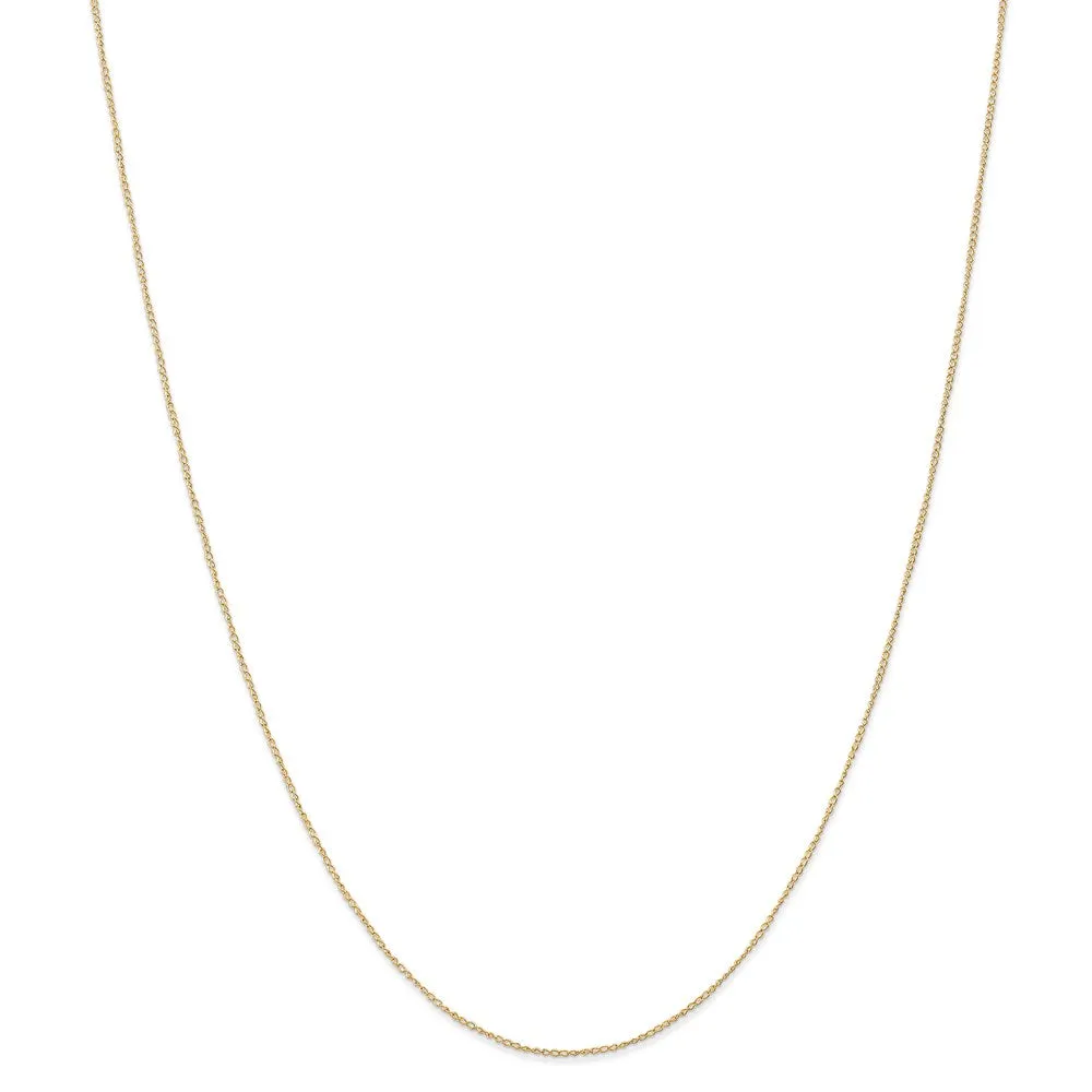 14k .5 mm Carded Curb Chain | 8CY
