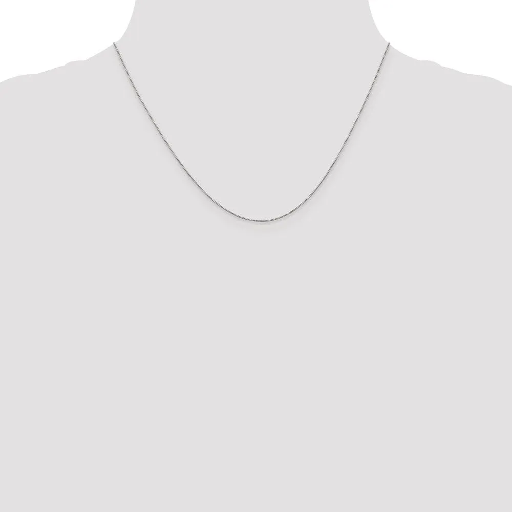 14k Carded WG .5mm Box Chain(CARDED) | 5BW