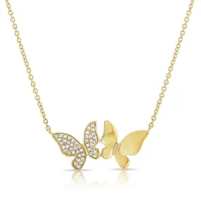 14K GOLD DIAMOND BESS BUTTERFLY NECKLACE
