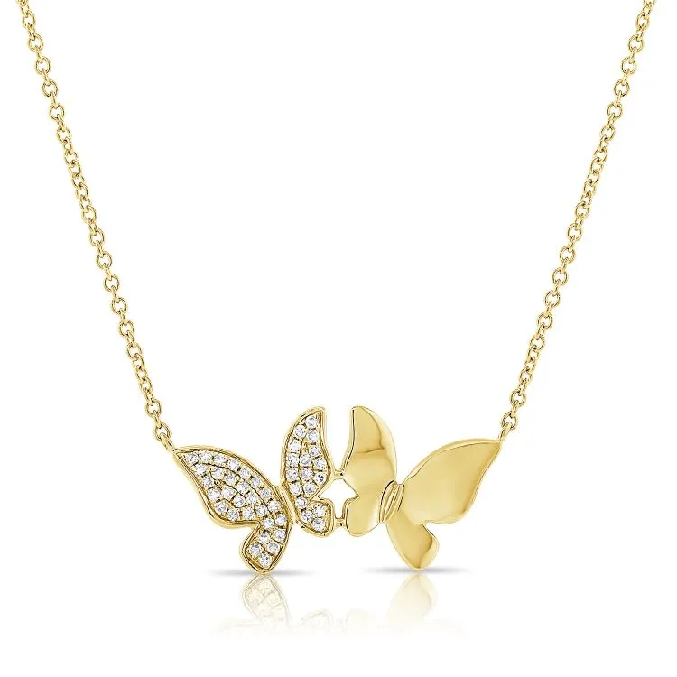 14K GOLD DIAMOND BESS BUTTERFLY NECKLACE