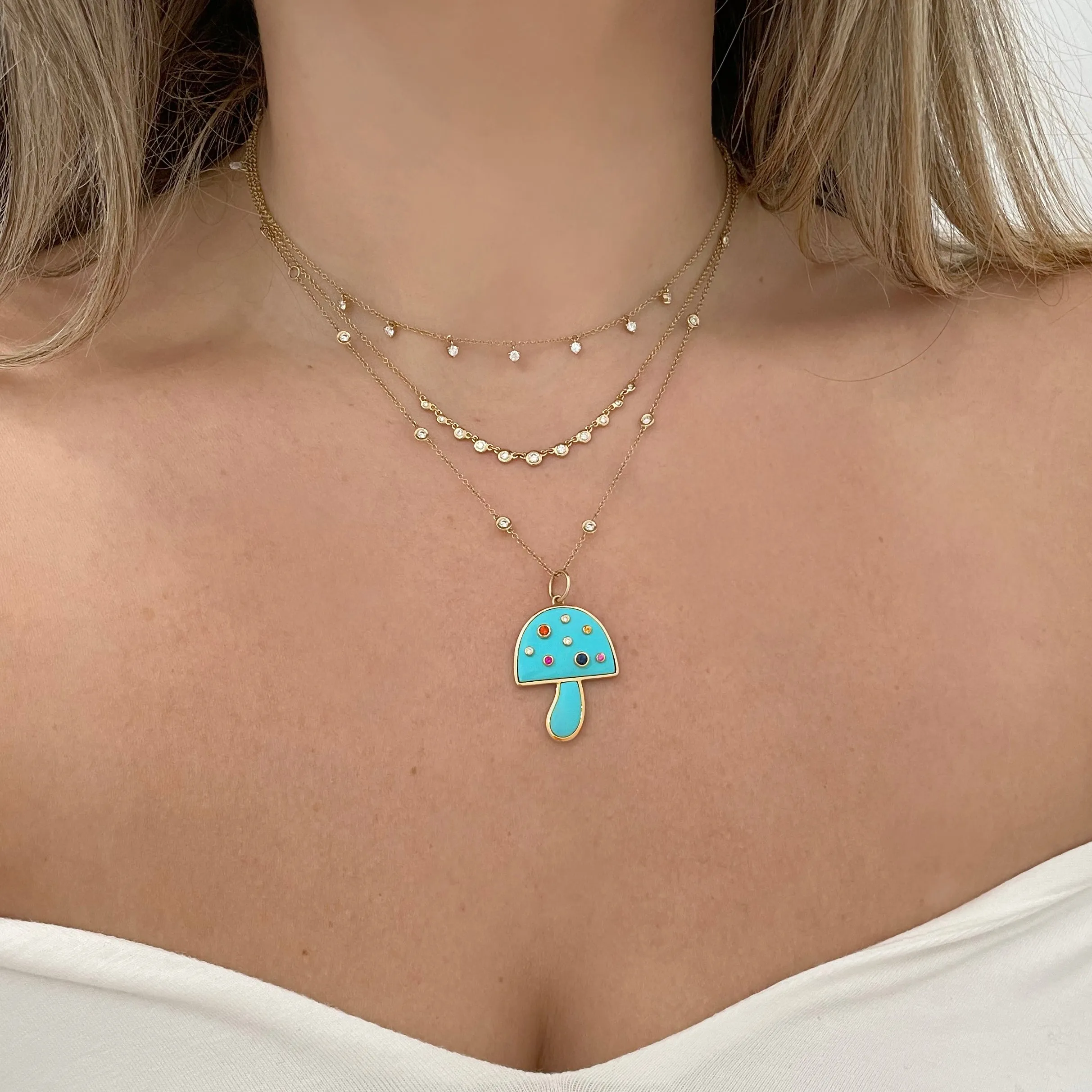 14K GOLD DIAMOND CHARLIE NECKLACE