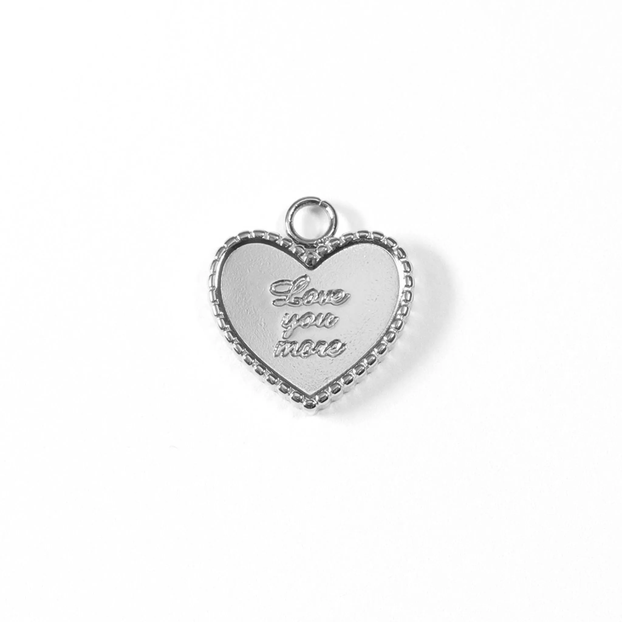 18K Gold PVD Stainless Steel "Love You More" Heart Charm / PDL0055