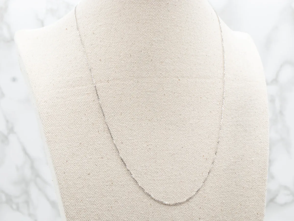 20-Inch White Gold Cable Chain