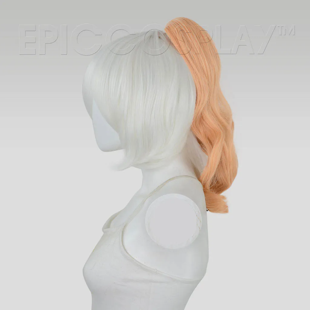 20" Peach Blonde Wavy Curly Ponytail Clipon