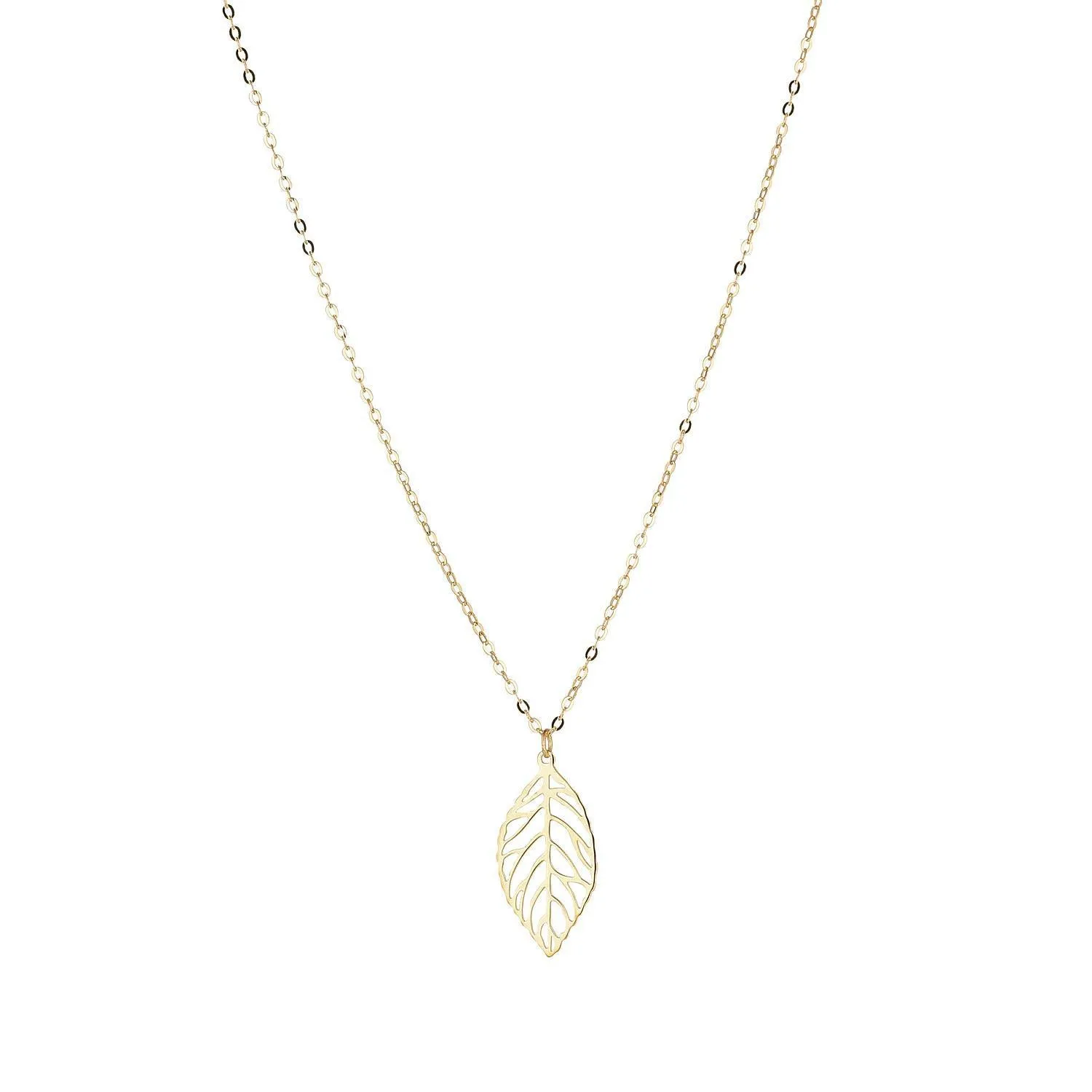 9kt Gold Leaf Pendant Necklace