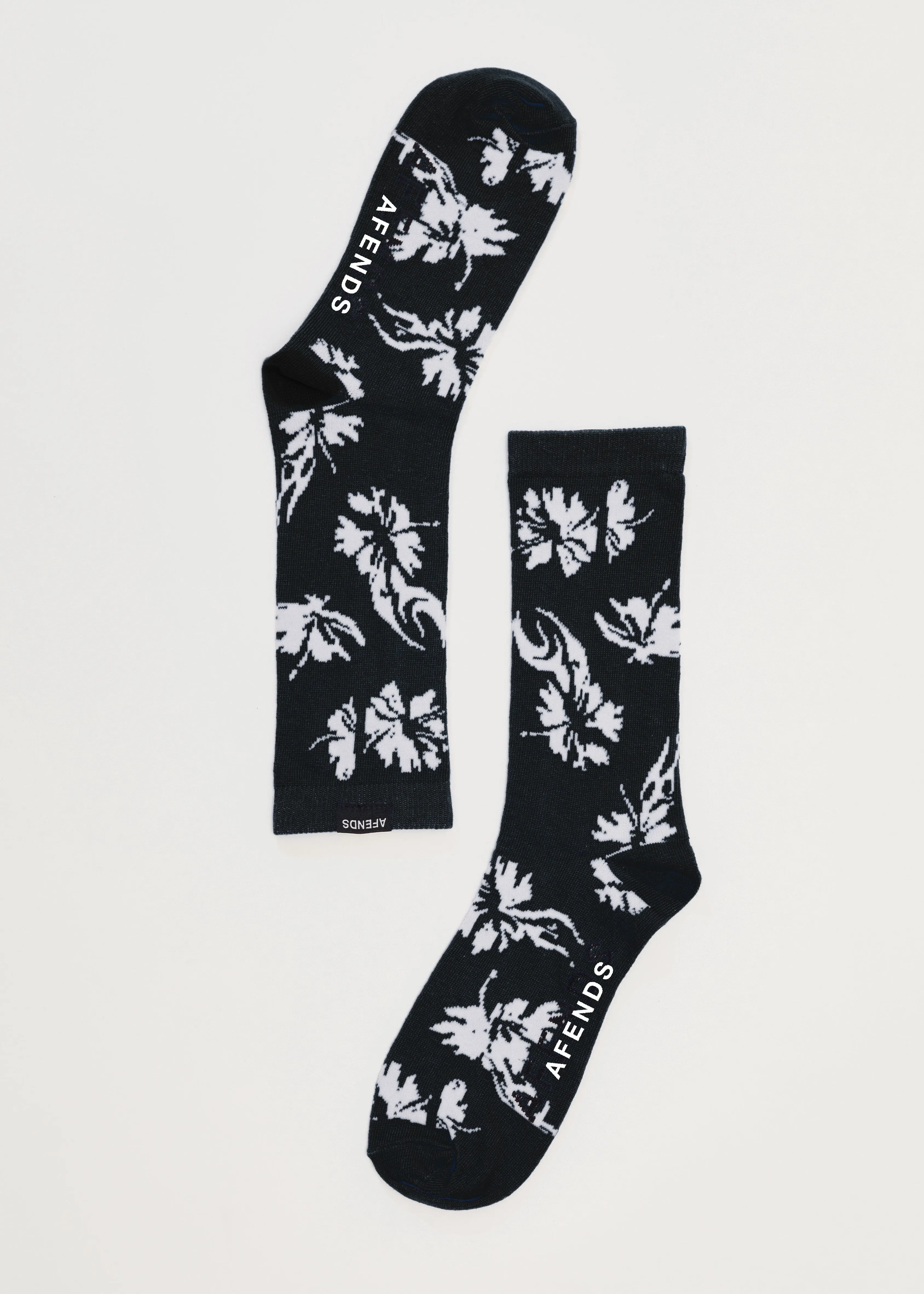 AFENDS Mens Hibiscus - Socks One Pack - Black