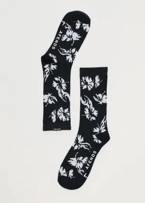 AFENDS Mens Hibiscus - Socks One Pack - Black