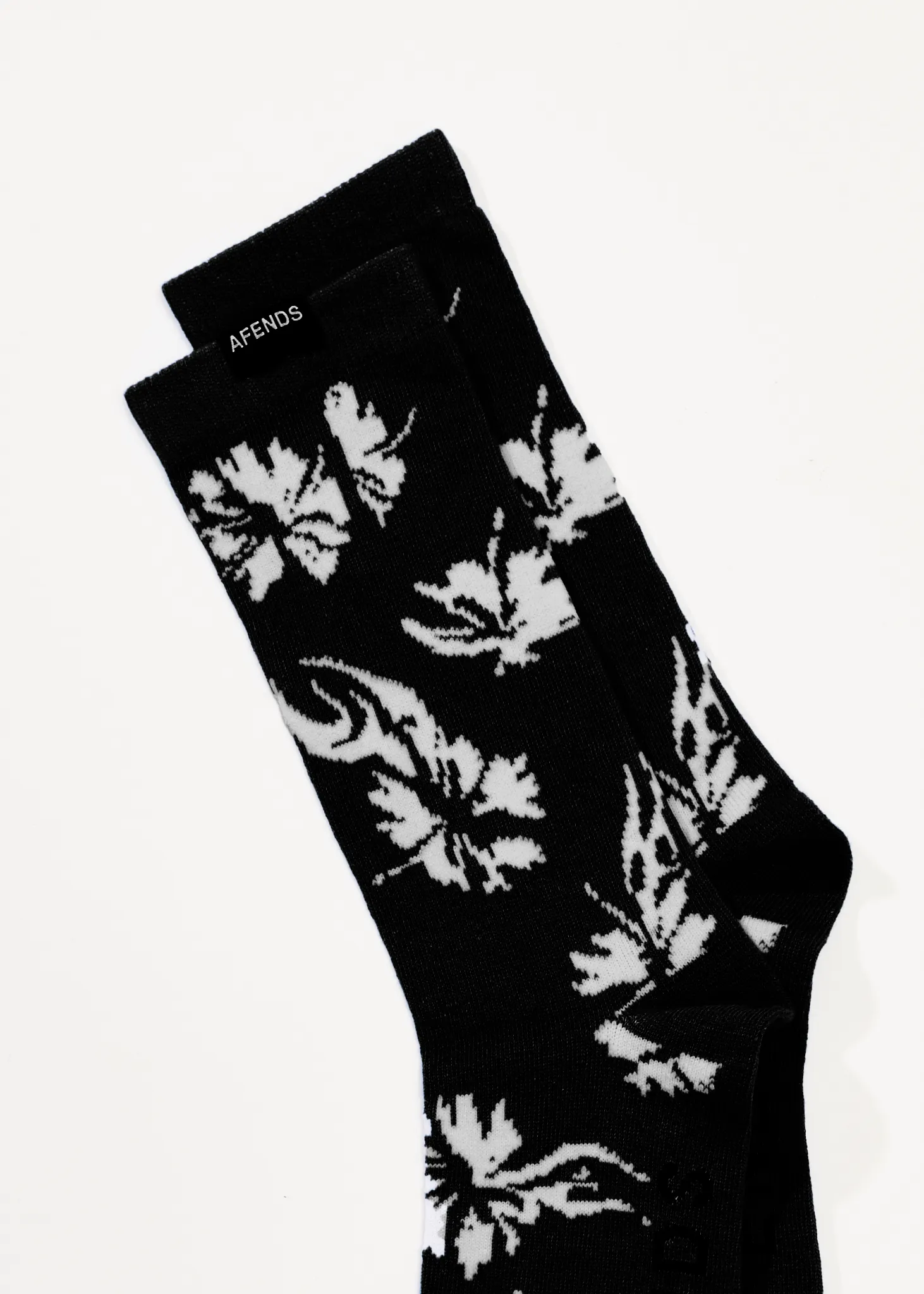 AFENDS Mens Hibiscus - Socks One Pack - Black
