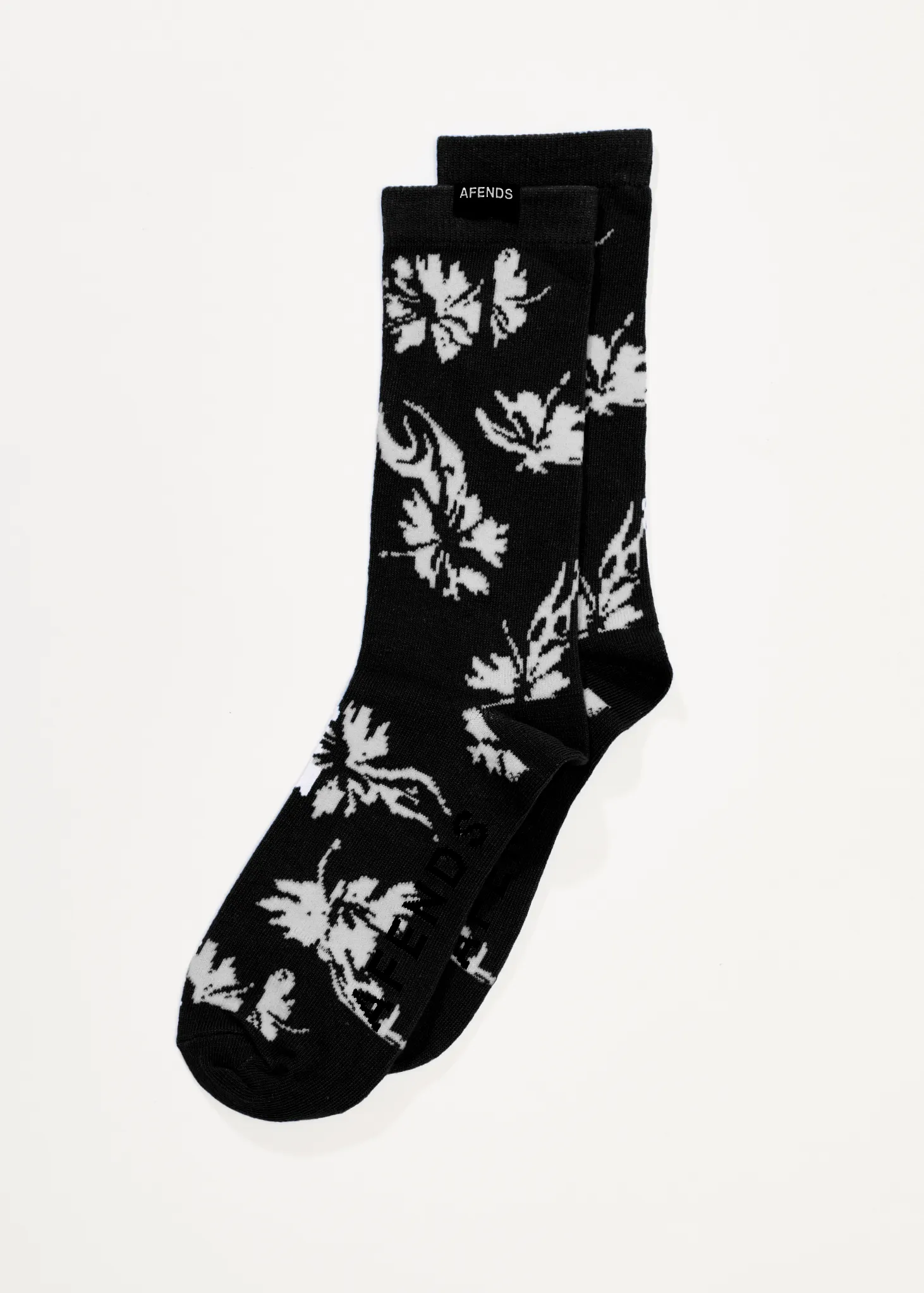 AFENDS Mens Hibiscus - Socks One Pack - Black
