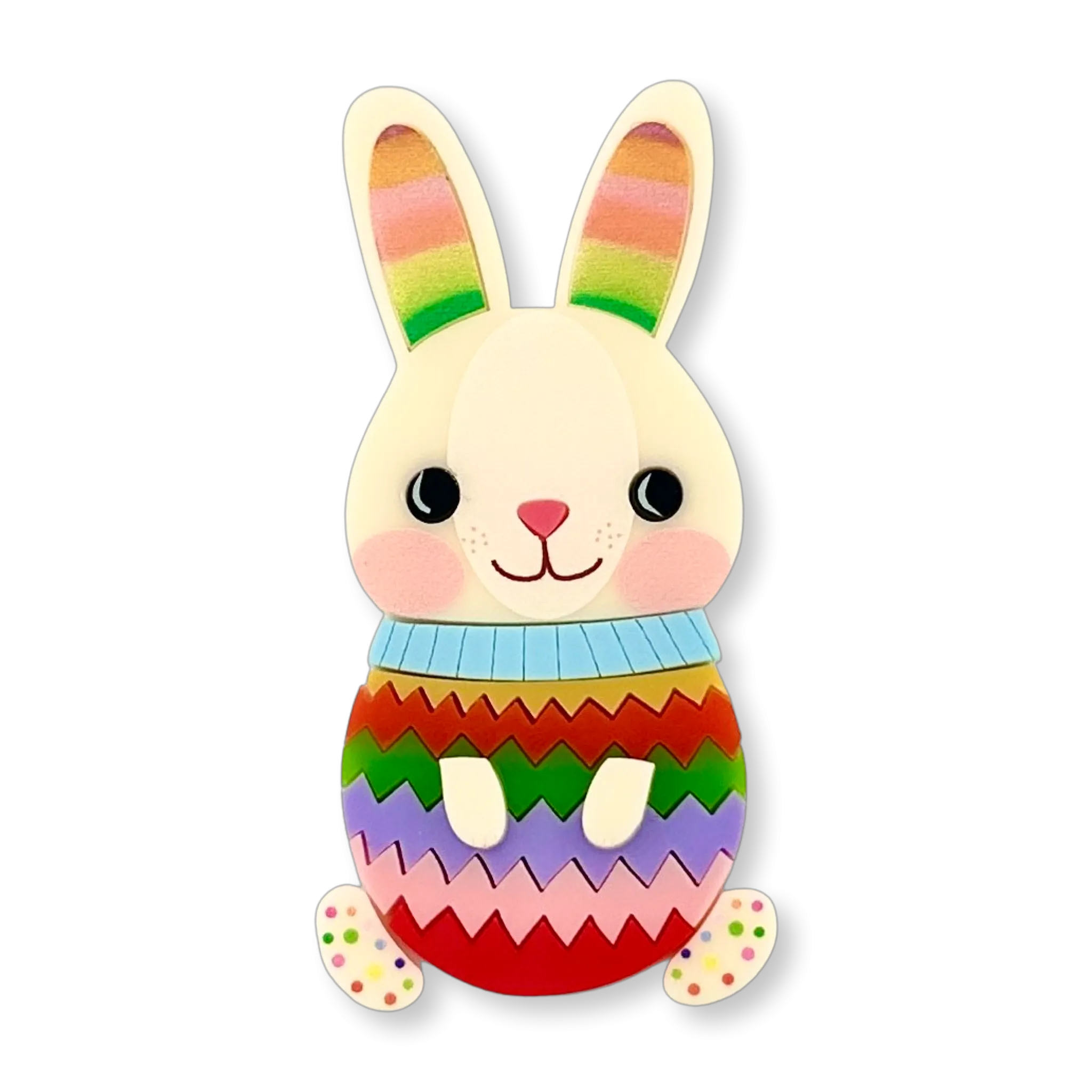Alfred the rainbow 🌈 bunny 🐰 - brooch