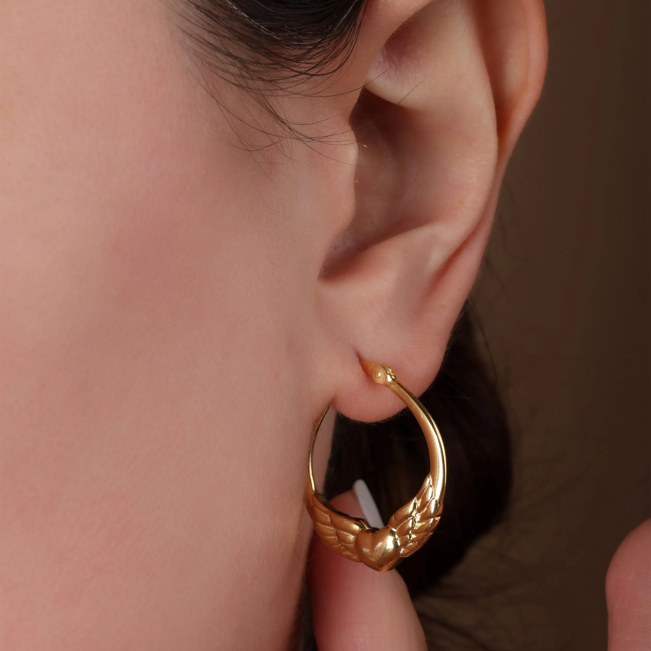 Angel Wings Heart Celtic Claddagh Hoop Earrings Gold Plated Silver .5- 1 Inch