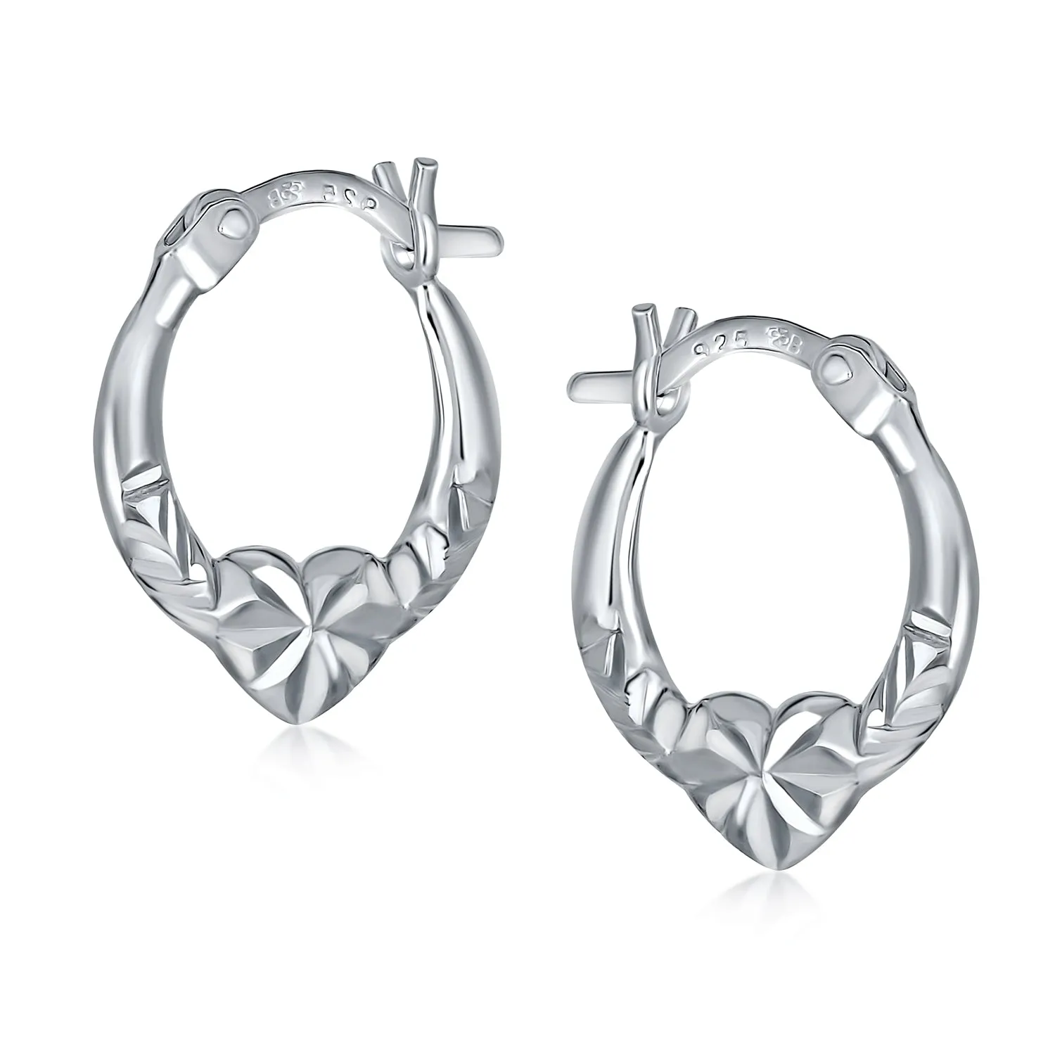 Angel Wings Heart Celtic Claddagh Hoop Earrings Gold Plated Silver .5- 1 Inch