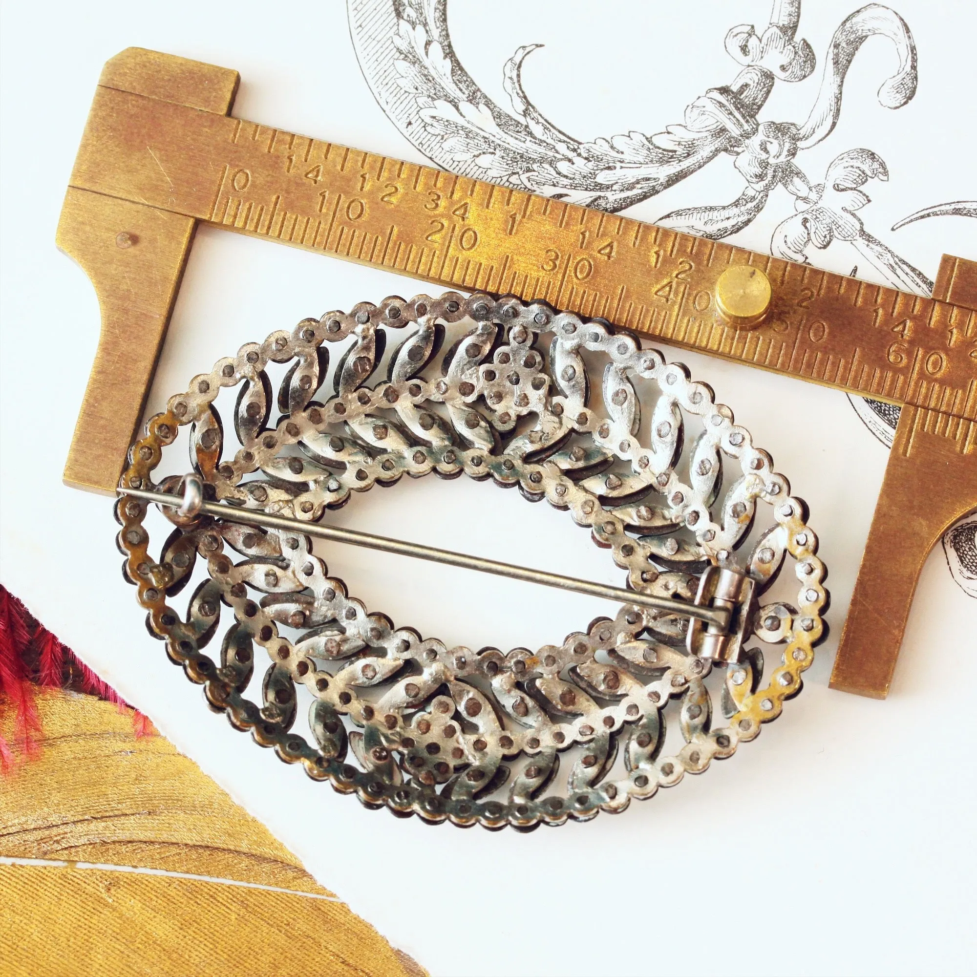 Antique Cut Steel Sash Buckle Brooch