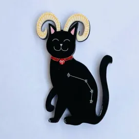 Aries Black Kitty - Brooch