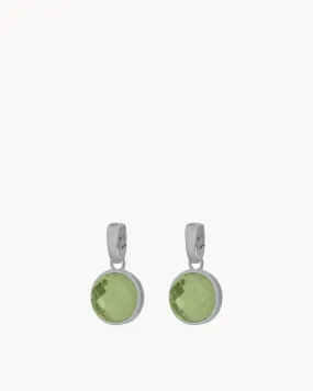 August Beauty Birthstone Signature Earring Pendants, Silver