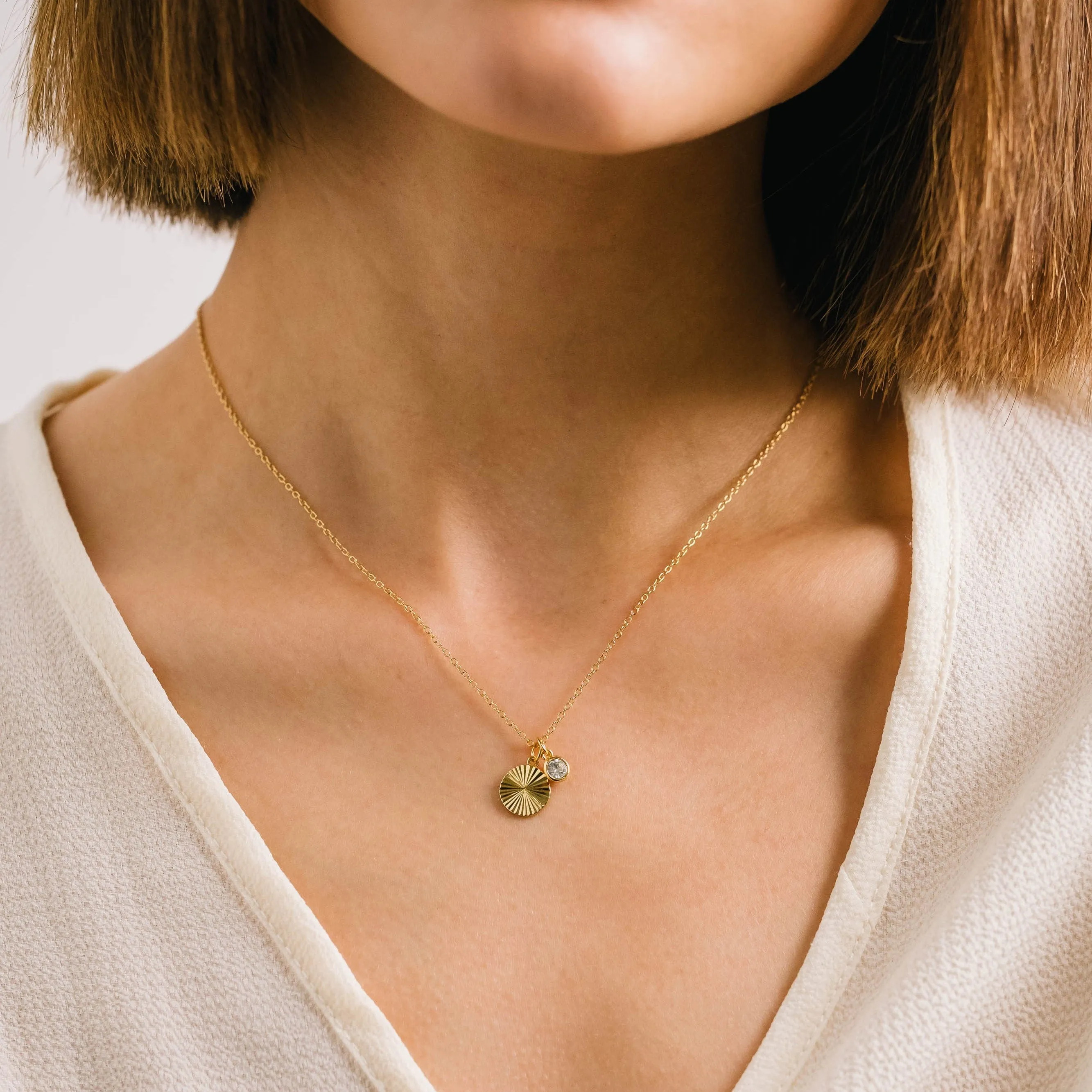 August Birthstone Fluted Necklace
