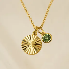August Birthstone Fluted Necklace