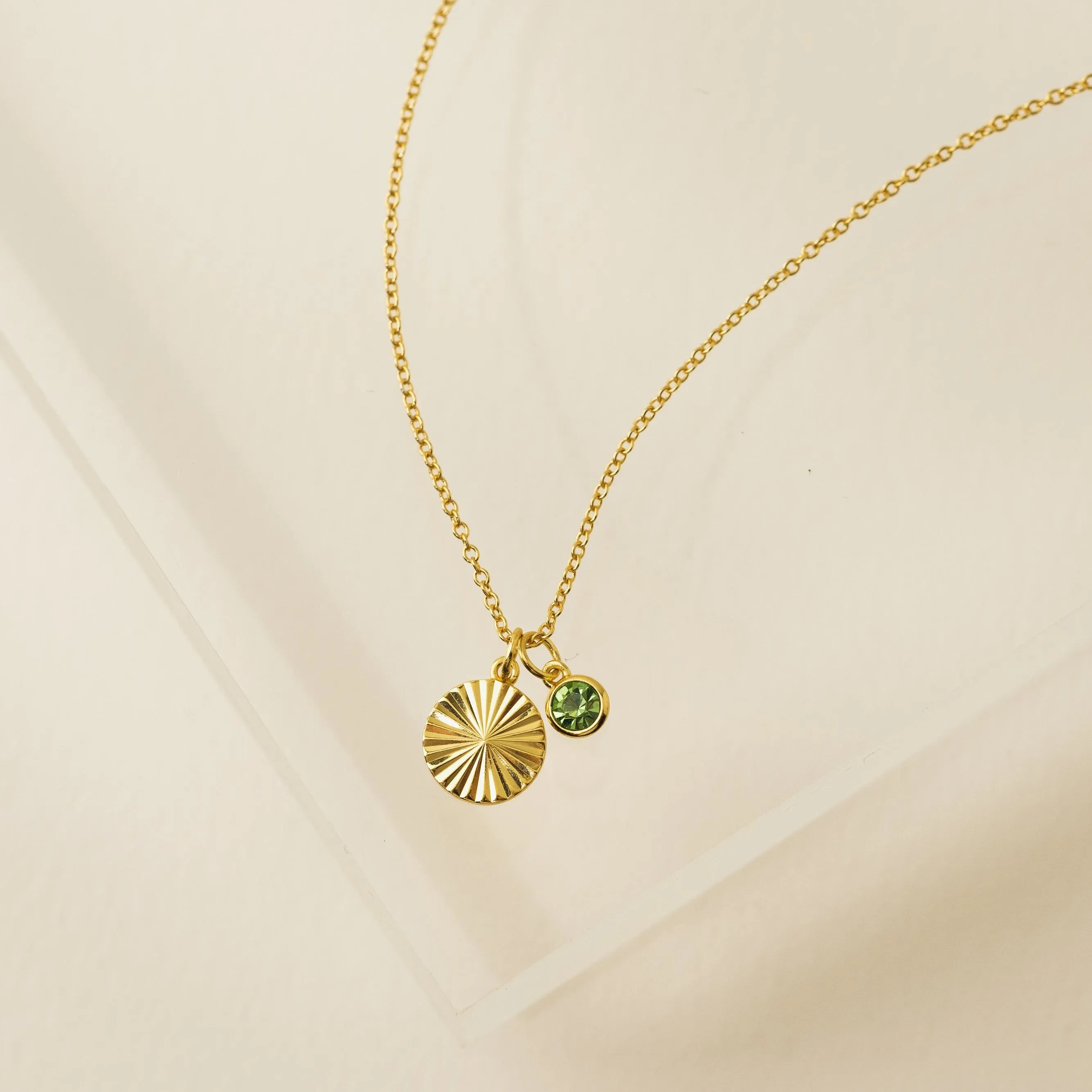 August Birthstone Fluted Necklace