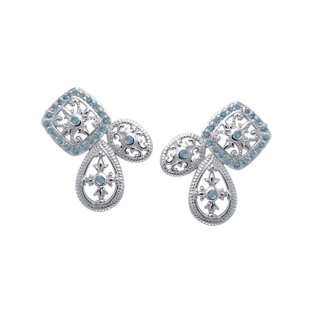 Authenticity at its finest Silver Elegant Post Earrings with Gemstones TER1213
