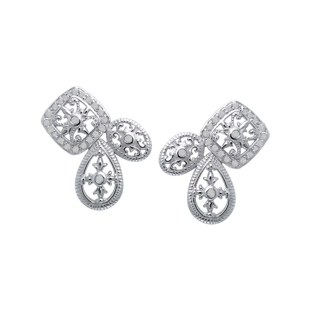 Authenticity at its finest Silver Elegant Post Earrings with Gemstones TER1213