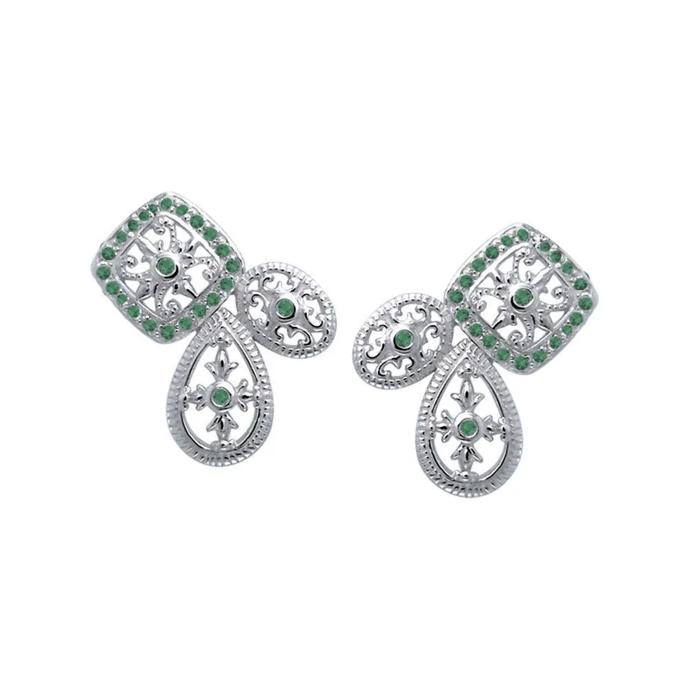 Authenticity at its finest Silver Elegant Post Earrings with Gemstones TER1213