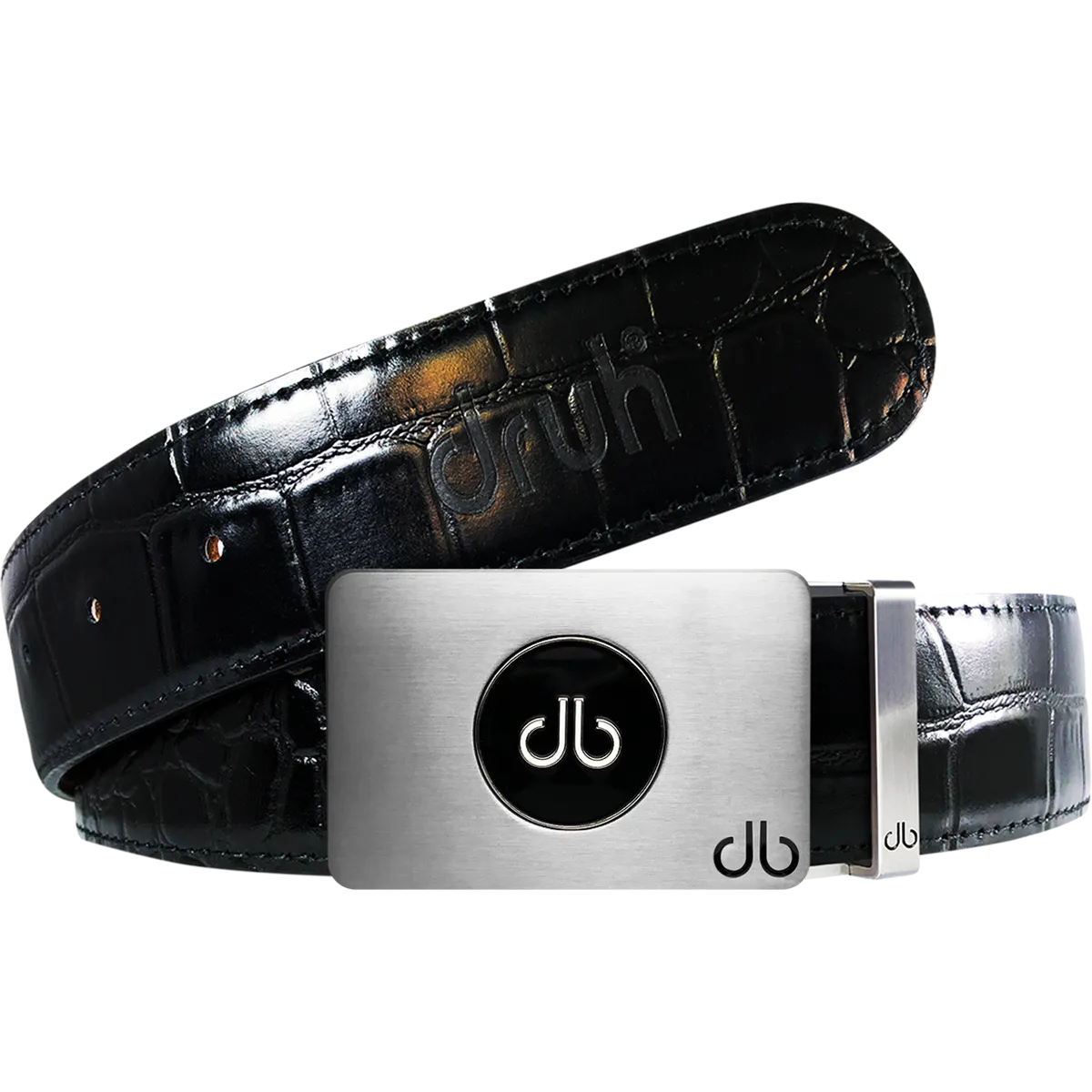 Ballmarker Black Crocodile Leather Texture Belt