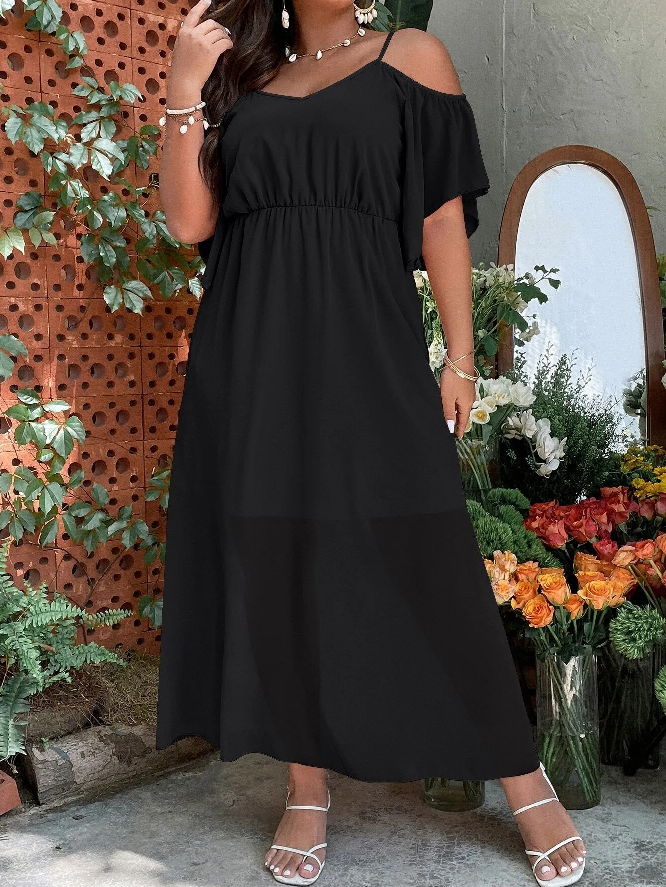 BerriesJam - 2024 Oversized Long Elegant Cocktail Black Party Dress