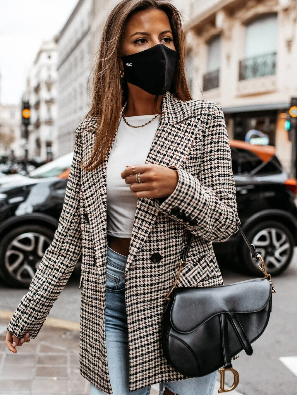 BerriesJam - 2024Office Ladies Notched Collar Plaid Blazer