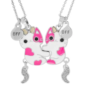 BFF Magnetic Cat Necklace Set - Pink