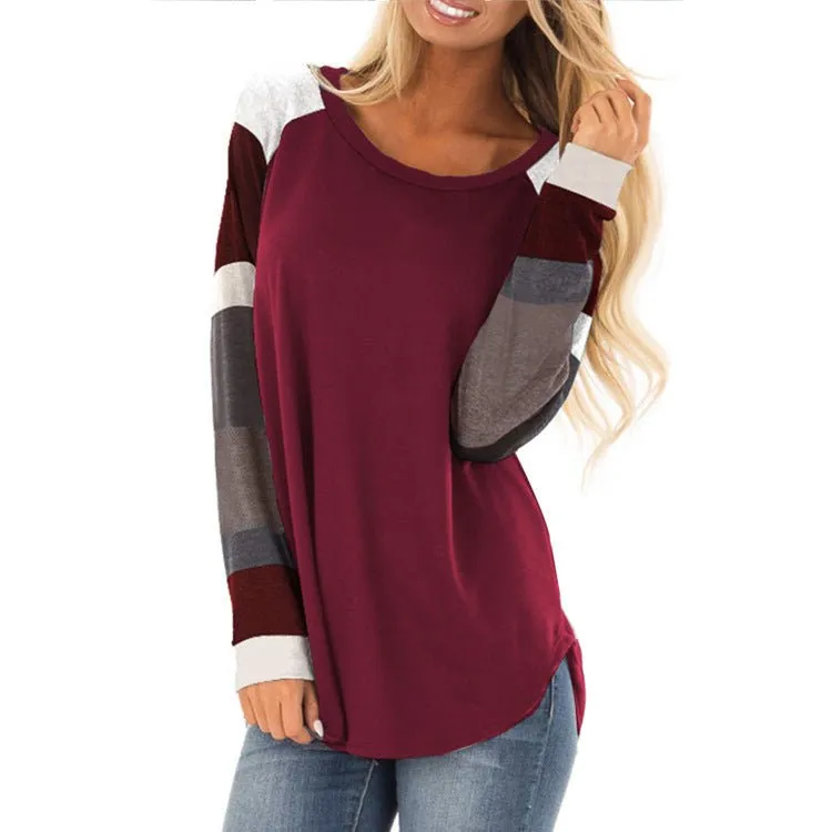 Blocked Stripe Sleeve Raglan Tee