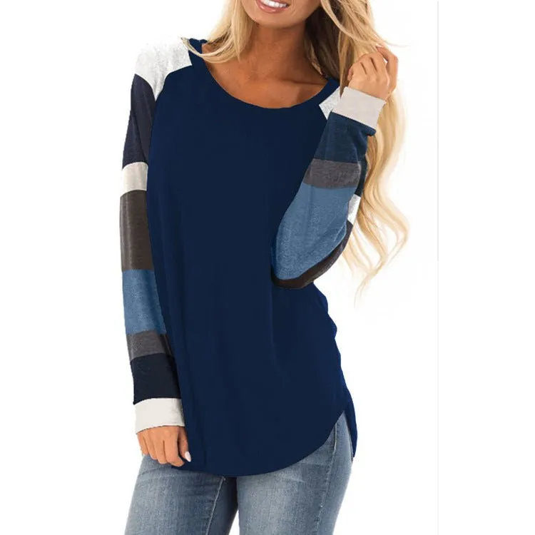 Blocked Stripe Sleeve Raglan Tee