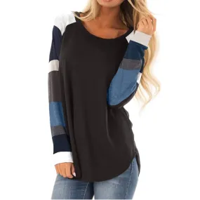 Blocked Stripe Sleeve Raglan Tee