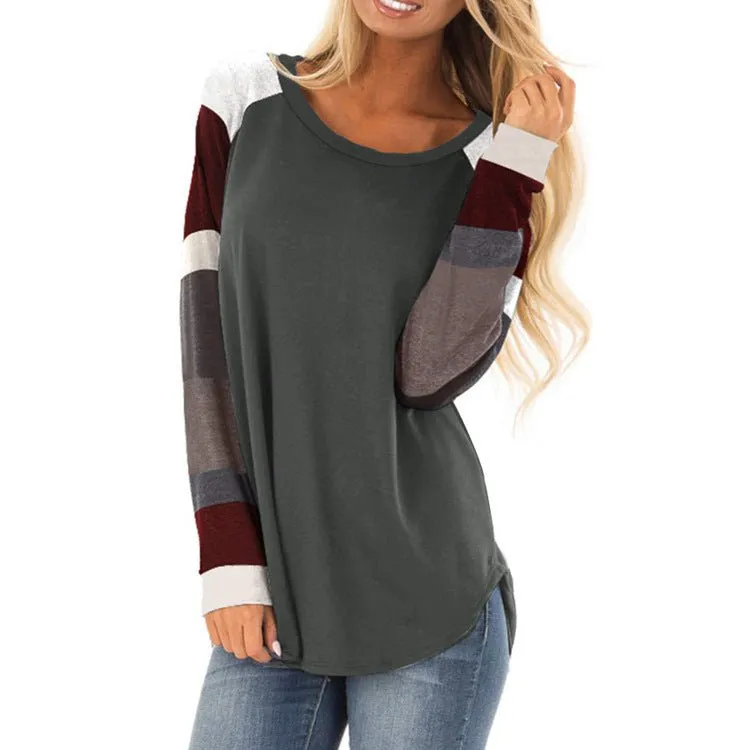 Blocked Stripe Sleeve Raglan Tee