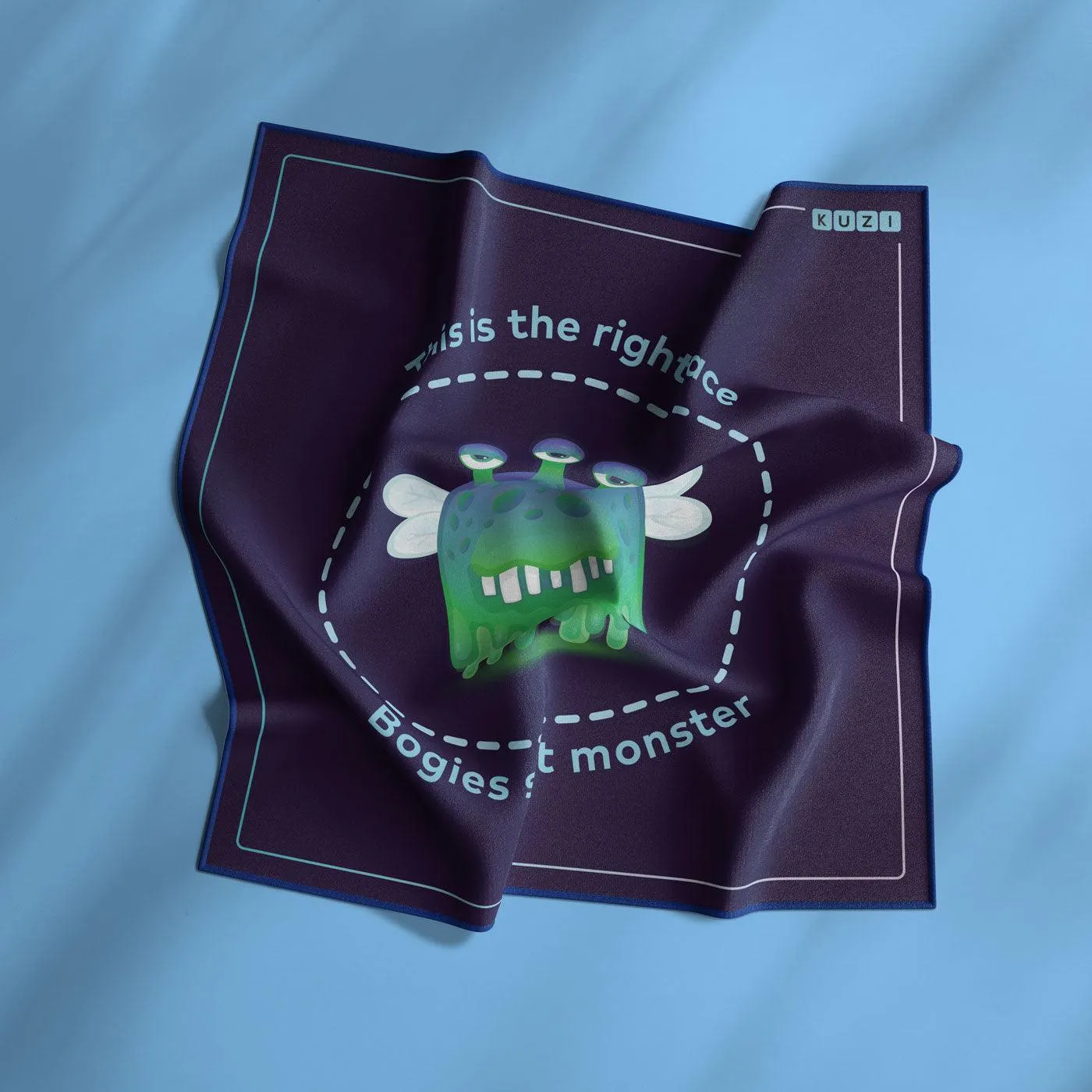 100% Cotton Handkerchief - Perfect Gift for Kids Featuring Bogies Snot Monster Design