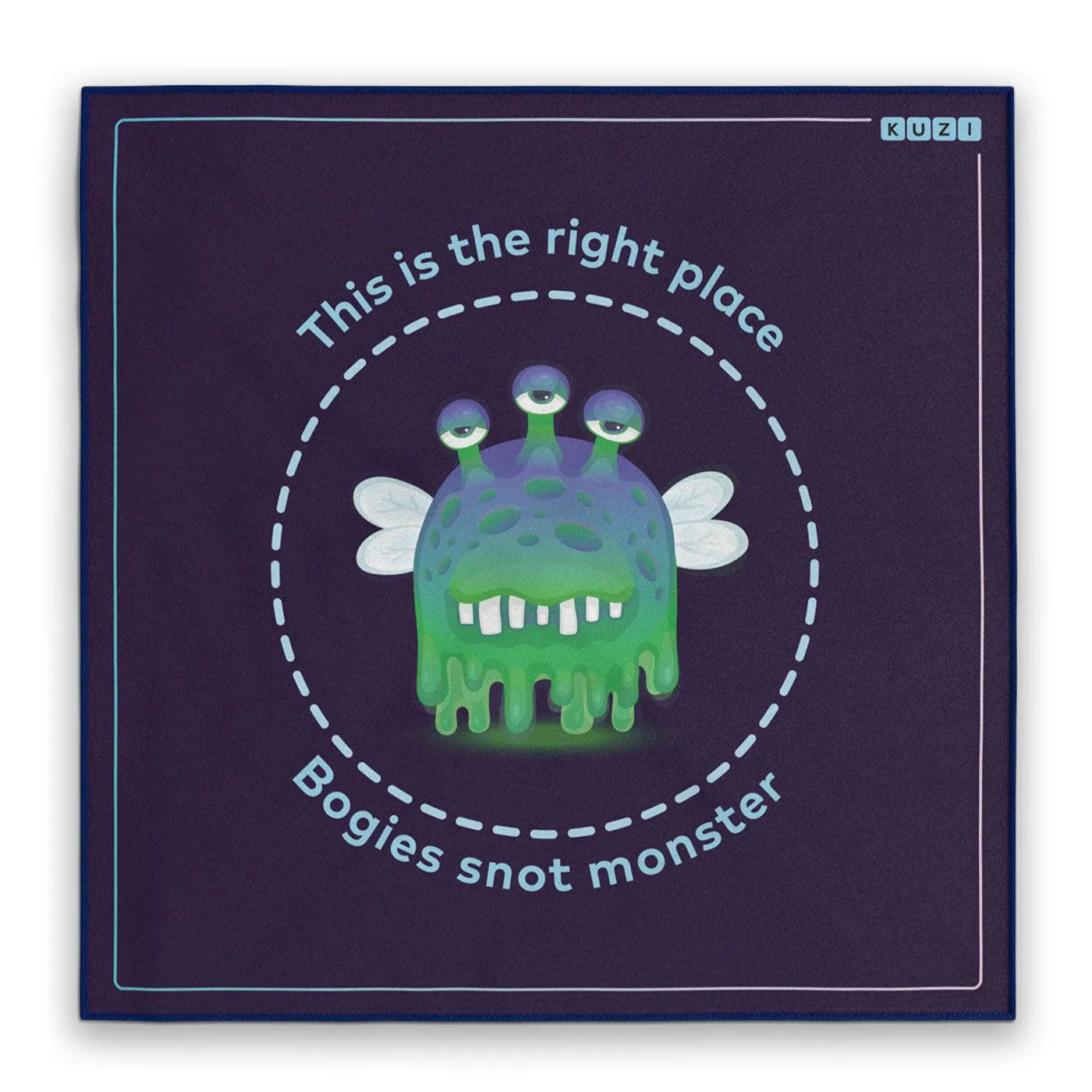 100% Cotton Handkerchief - Perfect Gift for Kids Featuring Bogies Snot Monster Design