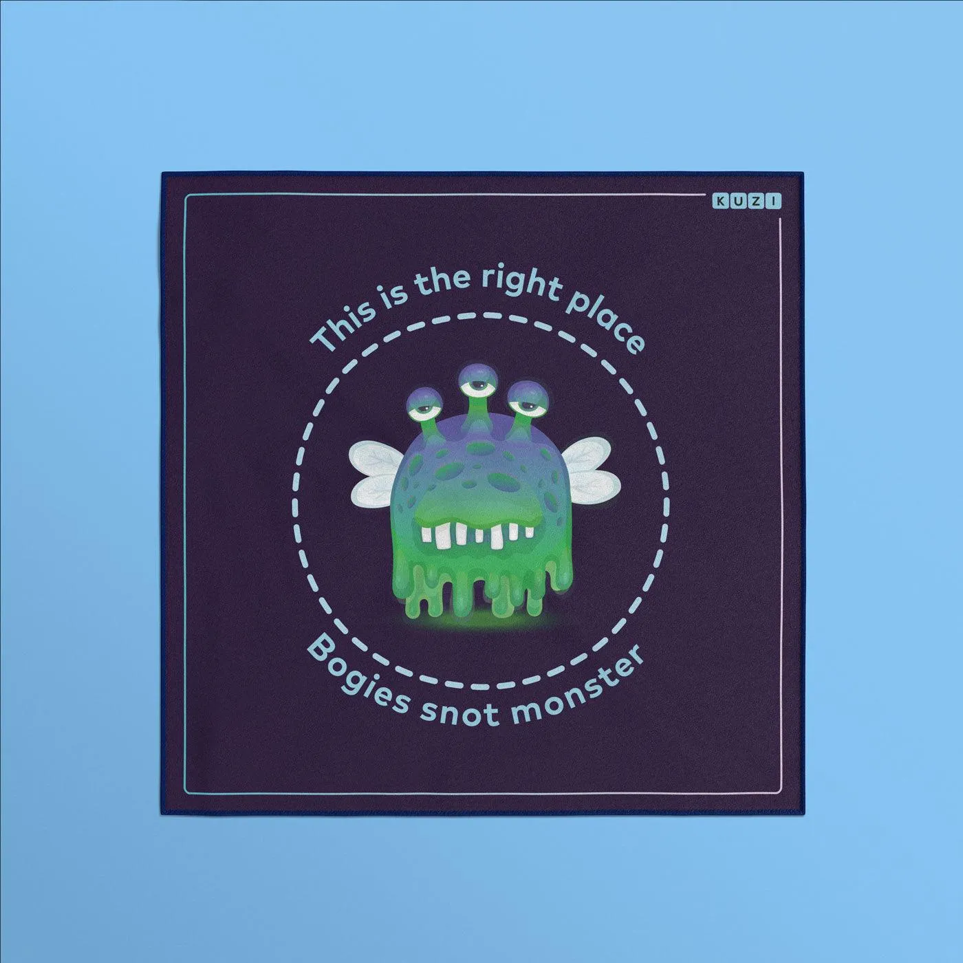 100% Cotton Handkerchief - Perfect Gift for Kids Featuring Bogies Snot Monster Design