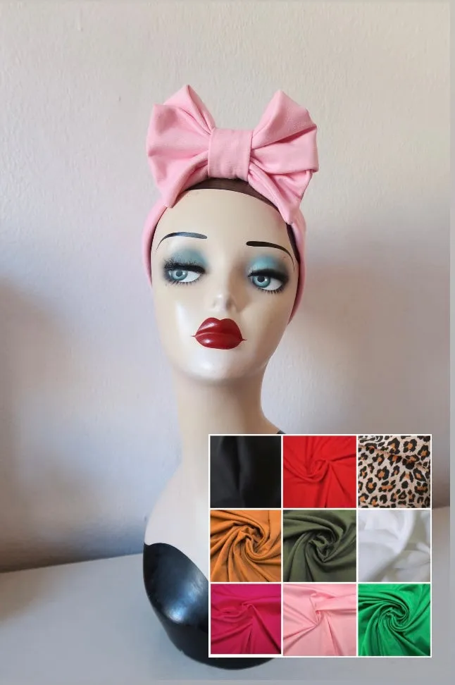 BOW KNOT Vintage Style Pre-tied Headband in 9 Colours (made to order)