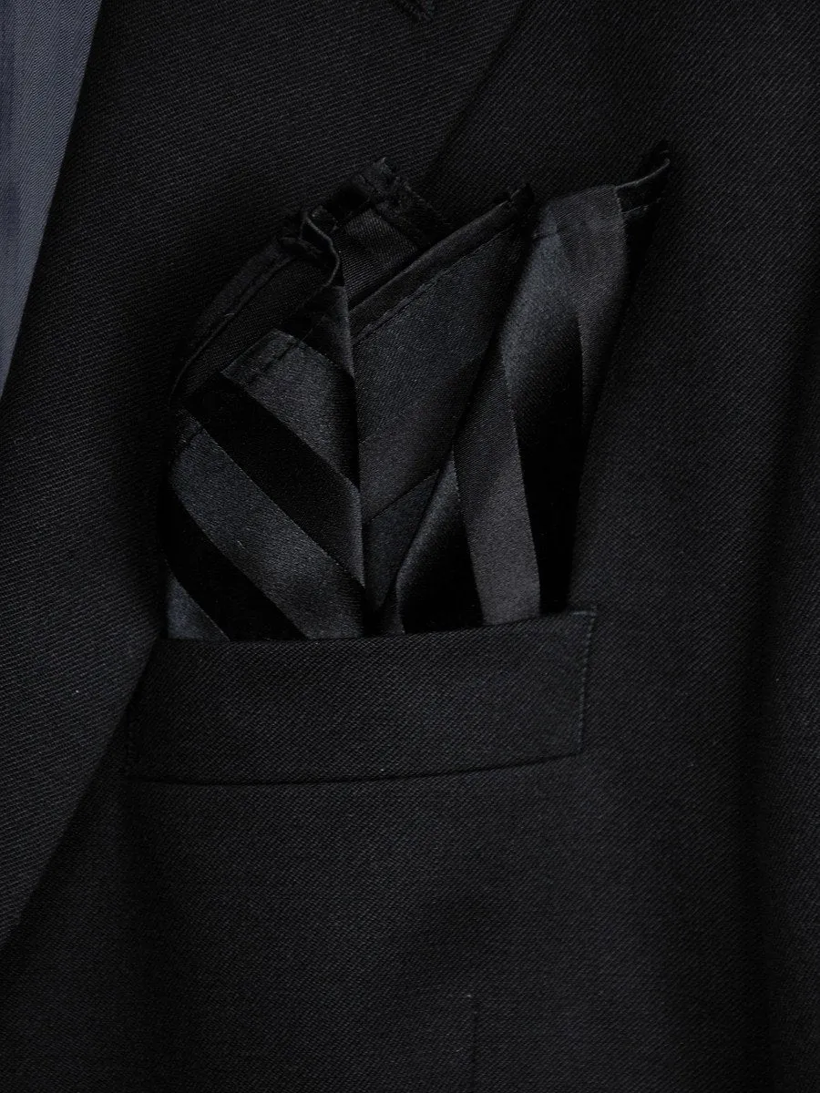 Boy's Pocket Square 18242 Black Tonal