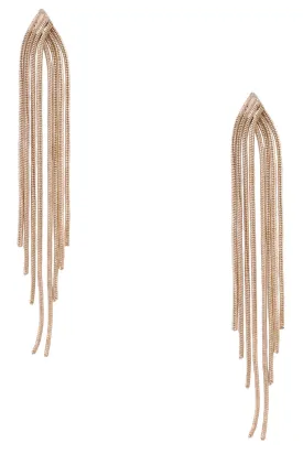 Brass Metal Tassel Drop Earrings