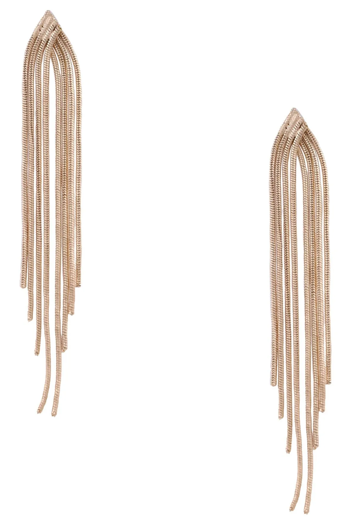 Brass Metal Tassel Drop Earrings