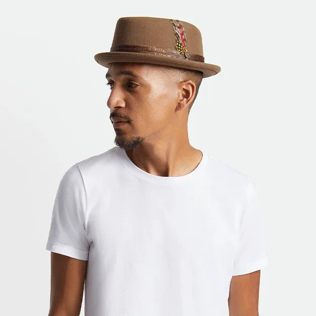 Brixton Stout Pork Pie Hat - Caramel/Copper
